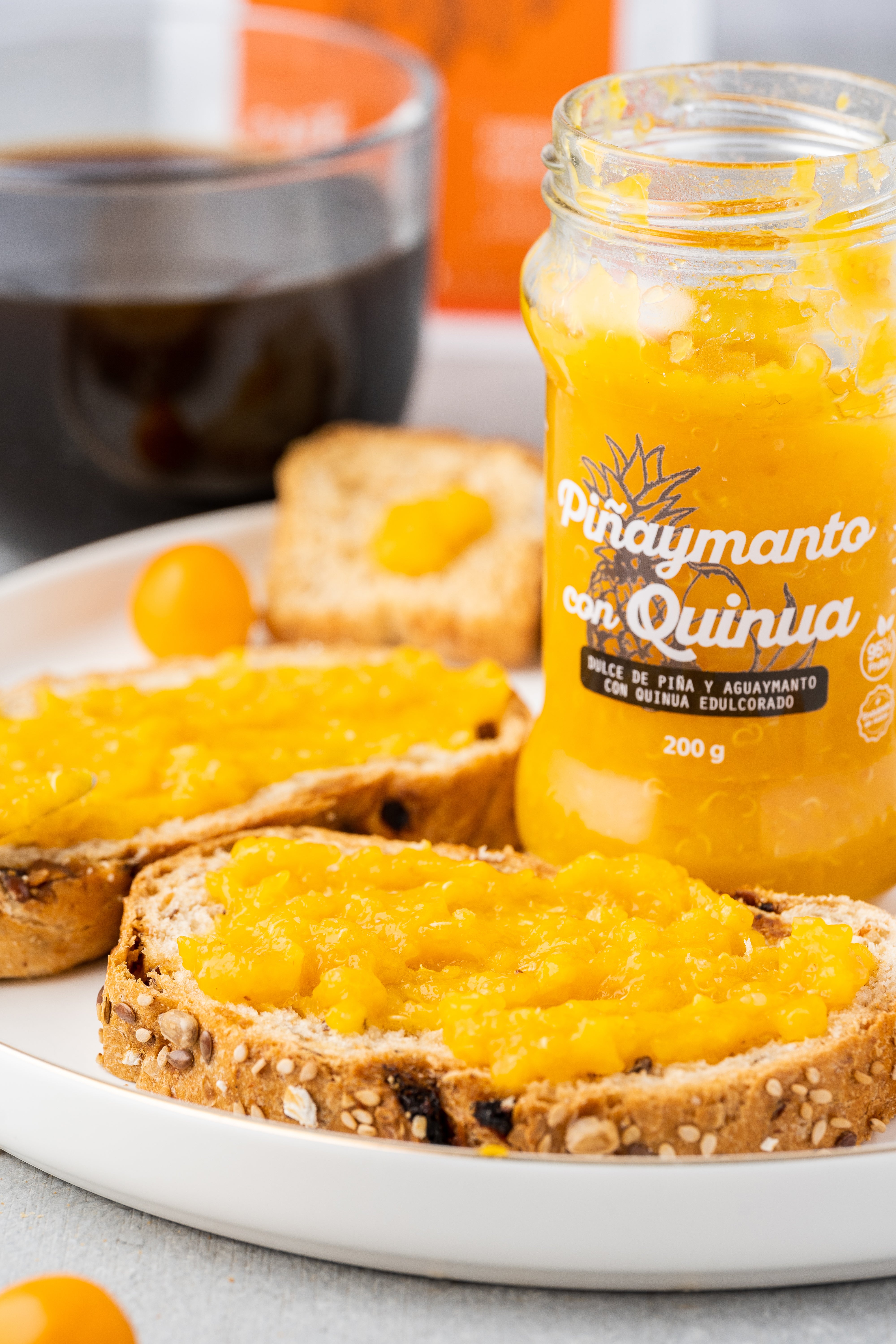Textura de mermelada con fruta real